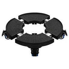 코스넬 바퀴 원형 다용도 이동식 화분받침대, 블랙, 1개