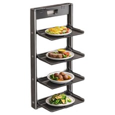 트레오나 접이식 다용도 흡착식 선반 주방 수납 정리대, 그레이, 4단