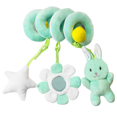OhBabyLaugh 愛笑寶 動物床繞玩具, 綠色兔兔, 1個