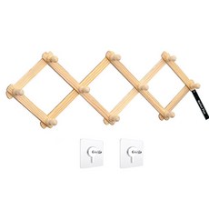 마켓플랜 자바라 원목 접이식 벽 옷걸이 중형, 우드, 1개