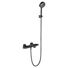 콜러 알레오 벽붙이 샤워 욕실 수전 Black + Bronze K-25109T-9-2BL 방문설치, 1개