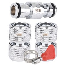 YNET 智慧雙向接頭 + 6孔黃銅連接器 2入 + 大號軟管束帶組合, 單一顏色, 1套