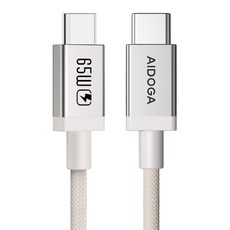 AIDOGA 艾迪伽 USB-C-Type-C PD充電線傳輸線編織快充線 65W 耐髒汙 MochaFlex, 摩卡色, 1個, 120cm