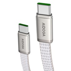 AIDOGA 艾迪伽 NanoAir USB-Type-C PD充電線/傳輸線/編織快充線 140W, 鈦色, 1個, 1.2m