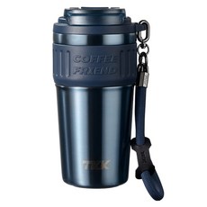 TKK 洛奇保溫咖啡杯 316不鏽鋼陶瓷內膽, 流星藍, 1個, 630ml