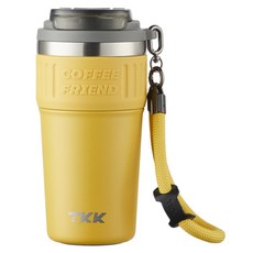 TKK 洛奇保溫咖啡杯 316不鏽鋼陶瓷內膽, 絲綢黃, 1個, 630ml