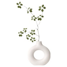 Saenghwaluijihye 現代風室內裝飾人造花 + 圓形花瓶套組, 混合色, 1套