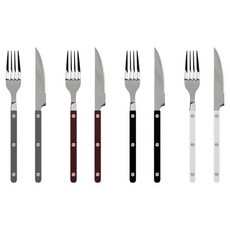 메종오브제 시에르 파르베 포크 4종 + 나이프 4종 세트, 그레이, 버건디, 블랙, 화이트, 1세트, 디너 포크 + 디너 나이프