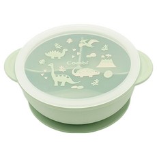 Combi 康貝 加深矽膠吸盤餐盤, 綠色, 1個