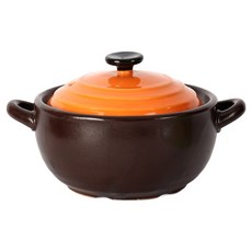 숨쉬는 컬러 뚜껑 보령 뚝배기 오렌지, 1개, 13.4cm