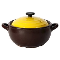 숨쉬는 컬러 뚜껑 보령 뚝배기 옐로우, 1개, 13.4cm