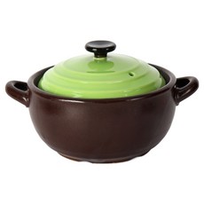 숨쉬는 컬러 뚜껑 보령 뚝배기 그린, 1개, 13.4cm