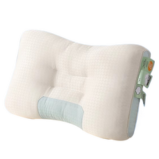 스마일깨비 사용 편한 니트형 숙면 경추베개 800g, 화이트스카이블루, 1개