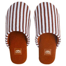 Lifegd100 舒適條紋室內拖鞋, 1個, 舒適棕