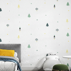 로이라이프 따뜻한 분위기의 접착식 방수방습 벽지 10p, 성탄트리