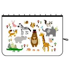 바니바니 차량용 레일형 햇빛가리개, 11 동물파티, 1개