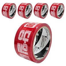 구오 신선식품 당일배송 인쇄테이프 빨간바탕 50m, 5개