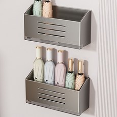 메이크마인 무타공 자석 물빠짐 현관 우산꽂이, 그레이(꽂이), 2개