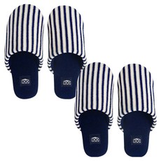 생활백서 코지 스트라이프 룸 슬리퍼, 2개, deep navy, deep navy