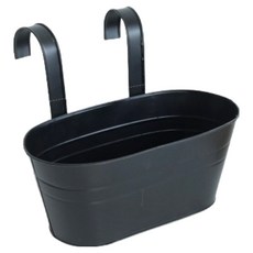 微笑懸掛式花盆, 橢圓形 霧面黑, 1個