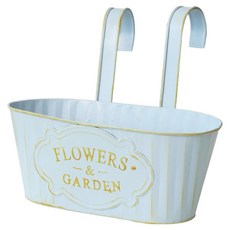 Misoroun 陽臺花盆掛架, 復古藍橢圓形, 1個