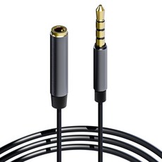 구스페리 3.5mm AUX 4극 오디오 마이크 연장 케이블 2m, 블랙, 1개
