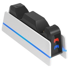 SPACE SHIELD Sony PlayStation PS5 DualSense / PS5 DualSense Edge 相容 Flex Dual 充電座, 白色, 1個, SS-B5-C1