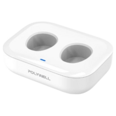 POLYWELL 寶利威爾 20W直插式系列 行動電源雙孔座充 Type-C DDS003-01適用, 白色, 1個