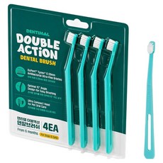 덴티멀 반려동물 더블액션 초미세모 덴탈브러쉬 4p, 민트, 1개