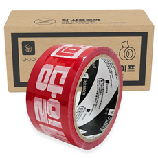 구오 신선식품 당일배송 빨간바탕 인쇄 테이프 80m, 40개