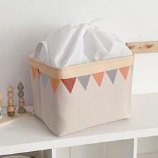 KOSALU 加厚大容量多用途收納洗衣籃 附蓋款 36L, 米色