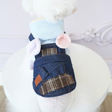 Wavy Days 寵物吊帶連帽寵物連身裙 W265-0009, 藍色, 1個