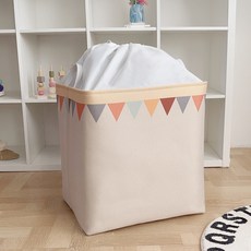 KOSALU 加厚大容量多用途收納洗衣籃 附蓋款 100L, 米色