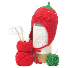 Mellowstory Stationery 草莓巴拉克拉瓦帽編織套組 DIY編織材料包, 紅色, 1個