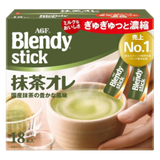 AGF Blendy 抹茶歐蕾風味即溶飲品, 9.7g, 18個裝, 1組