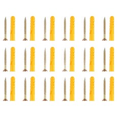 OON 노란색 크로커 플라스틱 확장 나사, 18개