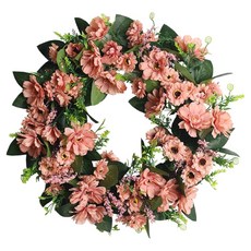 Treova 尤加利花環 裝飾門把吊飾 秋季雛菊花環 35cm, 混合色