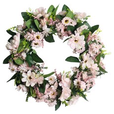 Treova 尤加利花環裝飾門把吊飾淺粉色雛菊掛飾 35cm, 混合色