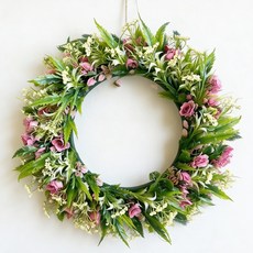 Treova 雛菊花環吊飾 窗戶裝飾 B款 大型環 45cm, 混合色