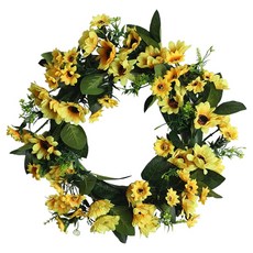 Treova 尤加利花環 裝飾門把吊飾 向日葵花環 35cm, 混合色