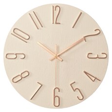 맙소샵 모던 인테리어 거실 쿼츠 벽시계 BRP2789 30.2 x 30.2 cm, 아이보리