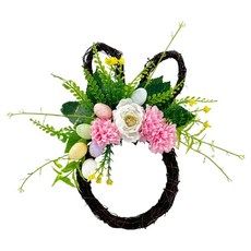 Treova 門飾 復活節花環 兔子戒指 白色山茶花 A13379 34 x 27 cm 3入, 混合色