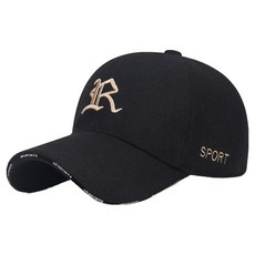 Atirel 刺繡刷毛內襯運動棒球帽, 黑色 + 金色刺繡, 1個