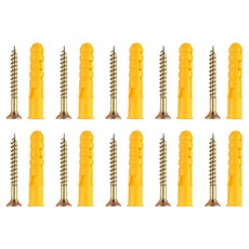 OON 노란색 크로커 플라스틱 확장 나사, 10개