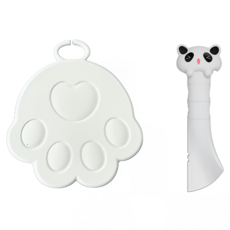 POGGU 矽膠罐頭密封蓋開罐器組 罐頭蓋+熊貓白開罐器, 白色, 1套