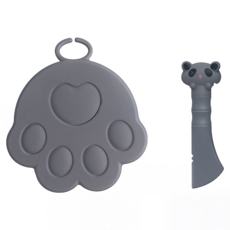 POGGU 矽膠罐頭密封蓋開罐器組 罐頭蓋+熊貓灰開罐器, 灰色, 1套