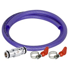 와이넷 연장용 꼬이지 않는 물호스 2m + 스마트 양방향 커플링 + 손잡이 호스밴드 특대 2p 세트, 1세트