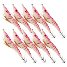 싸파 축광 에기 새우형, T-13 핑크, 10개