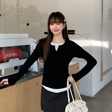 Awesomeful 女款 Markteon 假兩件式長袖T恤 A26SPT122311