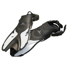 이치언리븐 벨루윙 숏핀 힐스트랩 오리발, 블랙 + 화이트